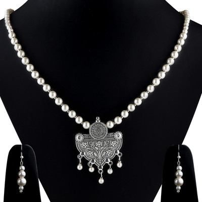 SHILVER SHINE Alloy White, Silver Jewellery Set(Pack of 1)