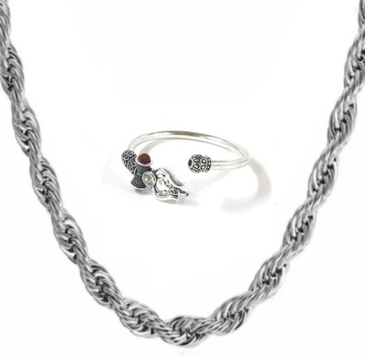 mattrachaya Stainless Steel Sterling Silver Silver Jewellery Set(Pack of 2)