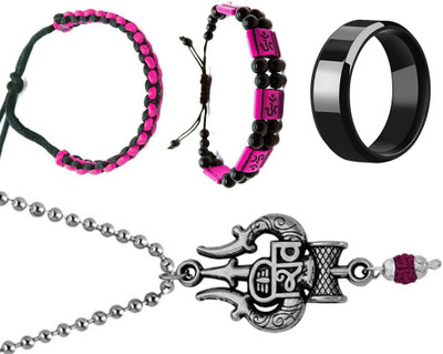 KINGSTYLEIMPEX Stainless Steel Rhodium Multicolor Jewellery Set(Pack of 4)