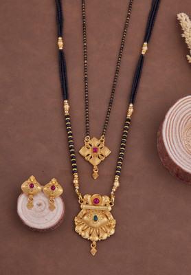 house of common Brass Gold-plated Gold Jewellery Set(Pack of 3)