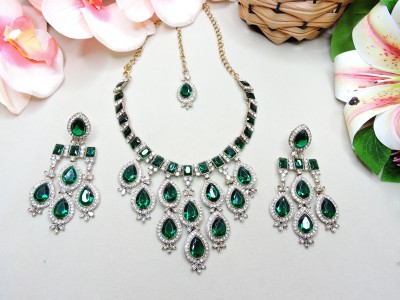 VATSALYA creation Alloy Gold-plated Green Jewellery Set(Pack of 1)