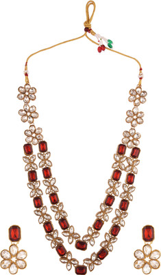 CATALYST Alloy Maroon, White Jewellery Set(Pack of 1)