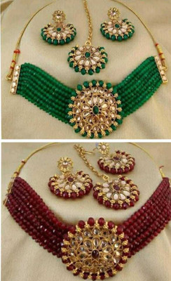 Arbuda Maa Immitation Alloy Gold-plated Multicolor Jewellery Set(Pack of 1)