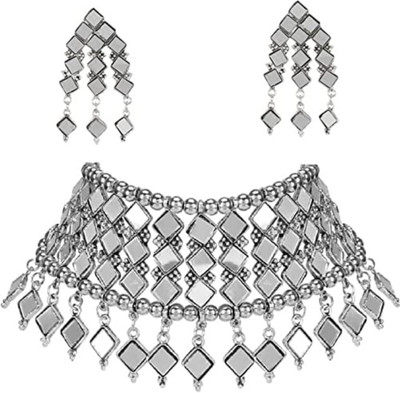 Ruhi Alloy Gold-plated Silver Jewellery Set(Pack of 1)