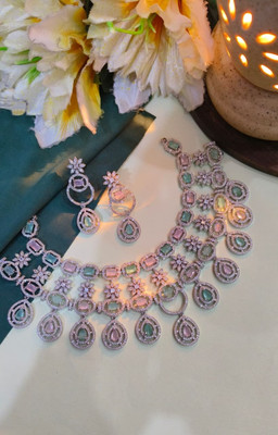 SDJ Sterling Silver Sterling Silver Pink, Turquoise Jewellery Set(Pack of 1)