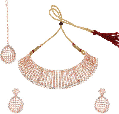 BHANA CREATIONS Brass Gold-plated Rose Gold Jewellery Set(Pack of 4)