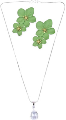 SKG Fashions Stone White, Green Jewellery Set(Pack of 1)