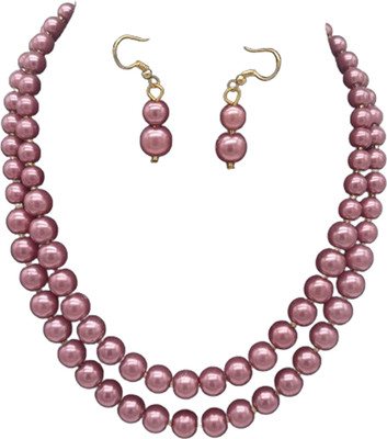 Zooni Collection Mother of Pearl Purple Jewellery Set(Pack of 1)