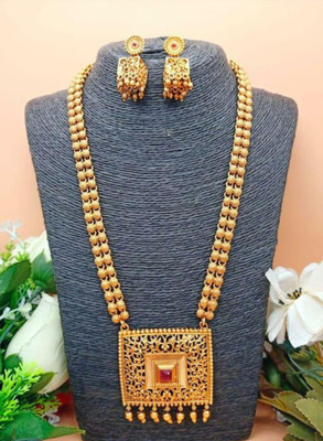 SUNDHA CREATION Copper Copper Maroon Jewellery Set(Pack of 1)