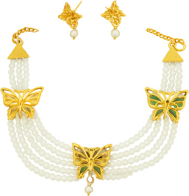 Noya Alloy Gold-plated Gold Jewellery Set(Pack of 1)