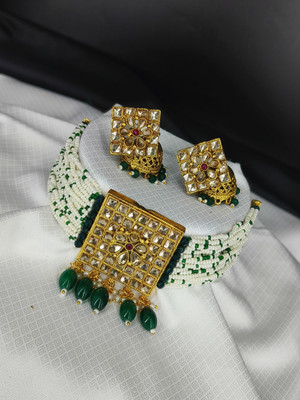 AADESH Alloy Green Jewellery Set(Pack of 1)