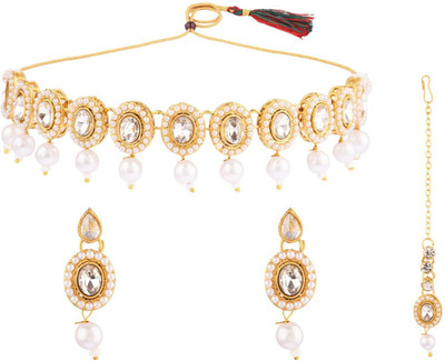 Efulgenz Alloy White Jewellery Set(Pack of 1)