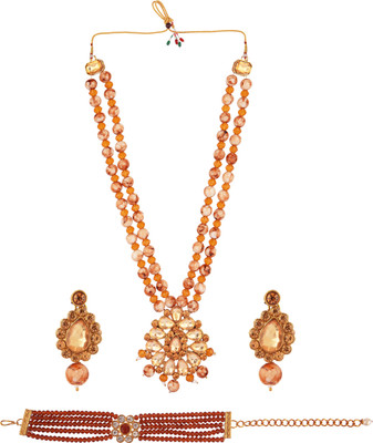 CATALYST Alloy Gold-plated Brown Jewellery Set(Pack of 1)