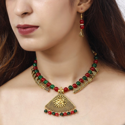Shine Hub Alloy Gold-plated Multicolor Jewellery Set(Pack of 1)