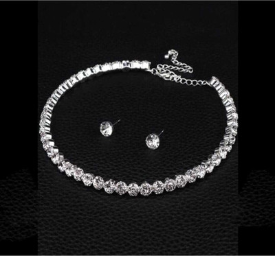 Henuka Copper Silver White Jewellery Set(Pack of 1)