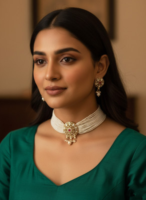 Pragya Brass White, Multicolor Jewellery Set(Pack of 1)