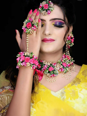 VIP Fashions Fabric Pink, Gold, Green, White Jewellery Set(Pack of 1)