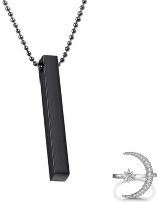 house of common Alloy, Stainless Steel Titanium, Sterling Silver Black, Silver Jewellery Set(Pack of 2)