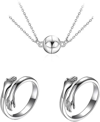 AVR JEWELS Alloy Silver Silver Jewellery Set(Pack of 4)