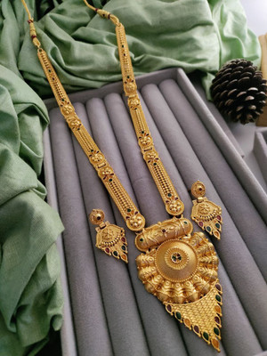 Bhagavati creation Brass Gold-plated Gold Jewellery Set(Pack of 1)