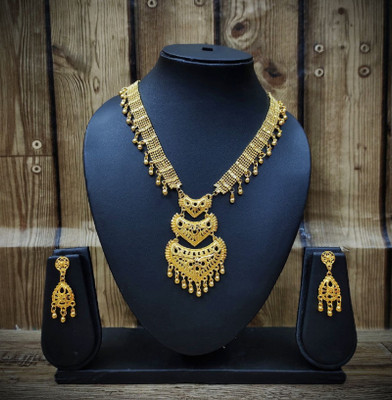 harikrushna enterprise Brass Gold-plated Gold Jewellery Set(Pack of 1)