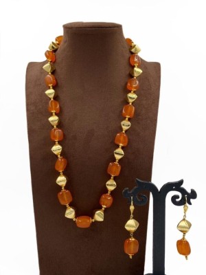 Sivori Stone, Alloy Gold-plated Orange, Gold Jewellery Set(Pack of 1)