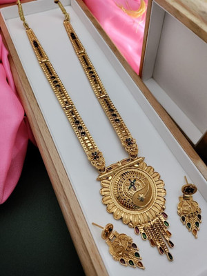 RIYARTHCREATION Brass Gold-plated Gold Jewellery Set(Pack of 1)