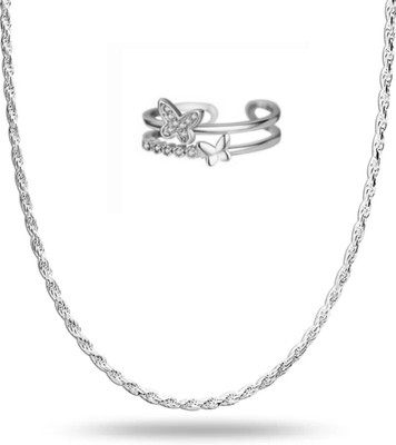 Vipunj Alloy, Stainless Steel Sterling Silver Silver Jewellery Set(Pack of 2)