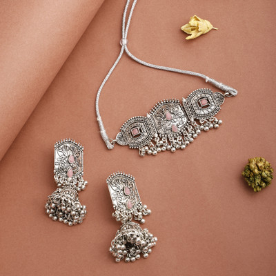 SRK Fashions Alloy Silver Jewellery Set(Pack of 1)