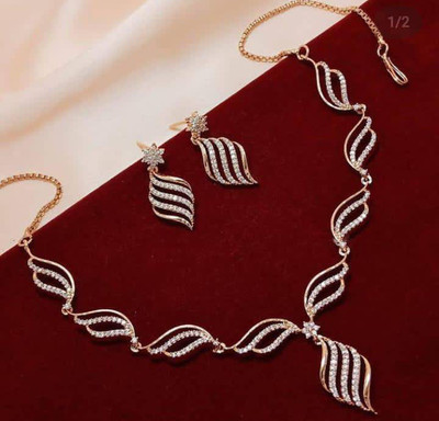 M Creation Alloy Gold-plated Rose Gold Jewellery Set(Pack of 1)