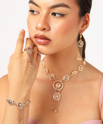 SOHI Alloy Gold-plated Bronze Jewellery Set(Pack of 3)
