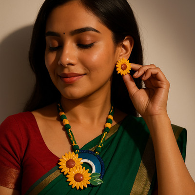 aggy Fabric Multicolor Jewellery Set(Pack of 1)