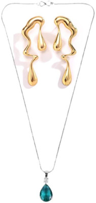 SKG Fashions Stone Green, Gold Jewellery Set(Pack of 1)