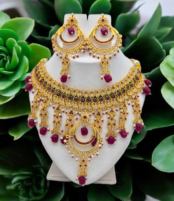 Mk Jewellery Alloy Green, Gold, Pink Jewellery Set(Pack of 1)