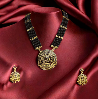 balaji gold Copper Gold-plated Black Jewellery Set(Pack of 1)