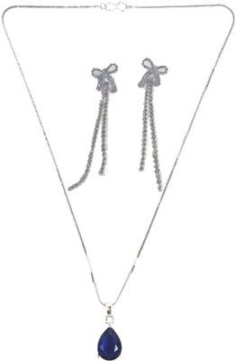 SRK Fashions Alloy Blue, Silver Jewellery Set(Pack of 1)
