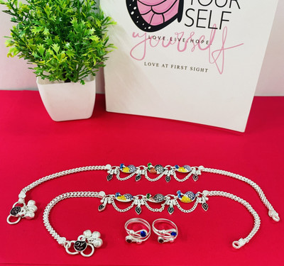 BHORIWAL Alloy Silver Silver Jewellery Set(Pack of 4)