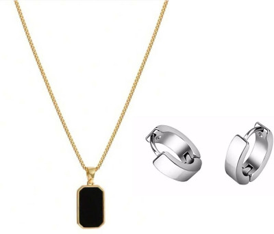 mattrachaya Alloy Sterling Silver, Gold-plated Black, Silver Jewellery Set(Pack of 2)