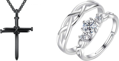 ruby collection Alloy Black, Silver Jewellery Set(Pack of 2)