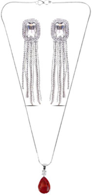 SRK Fashions Stone Red, White Jewellery Set(Pack of 1)