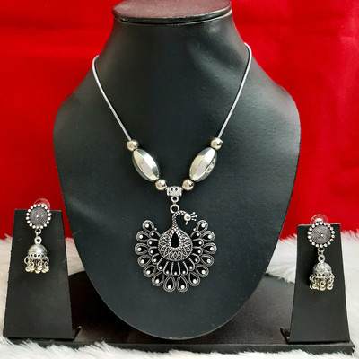 house of common Brass Silver Silver Jewellery Set(Pack of 1)