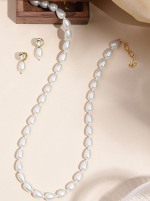 ANOUK Alloy Gold-plated White Jewellery Set(Pack of 1)