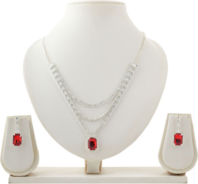 PARAM Alloy Silver Silver, Red Jewellery Set(Pack of 2)