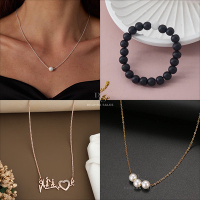 BOGHRA SALES Brass, Crystal, Alloy Gold-plated, Silver Multicolor Jewellery Set(Pack of 4)