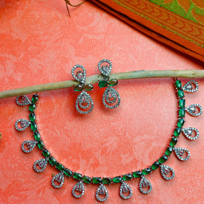 Tathya Crystal, Alloy Sterling Silver Green, Silver Jewellery Set(Pack of 2)