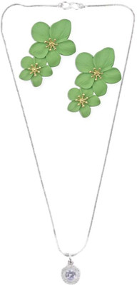SKG Fashions Stone White, Green Jewellery Set(Pack of 1)