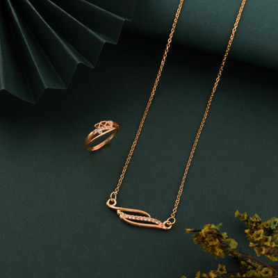 Alasca Brass Gold-plated White, Rose Gold Jewellery Set(Pack of 2)