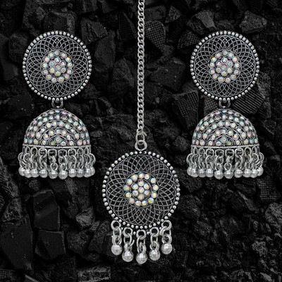 Raj And Deb Alloy Gold-plated Brown Jewellery Set(Pack of 2)