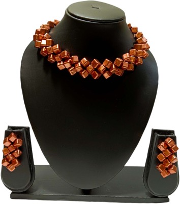 UTTARAI Alloy Gold-plated Brown Jewellery Set(Pack of 1)