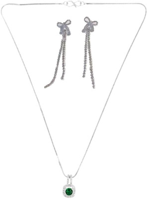 SRK Fashions Alloy Green, Silver Jewellery Set(Pack of 1)